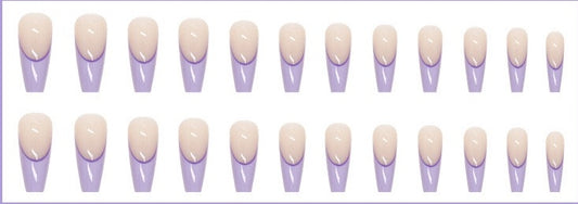 Purple Tip French - High quality machine made Press on nails