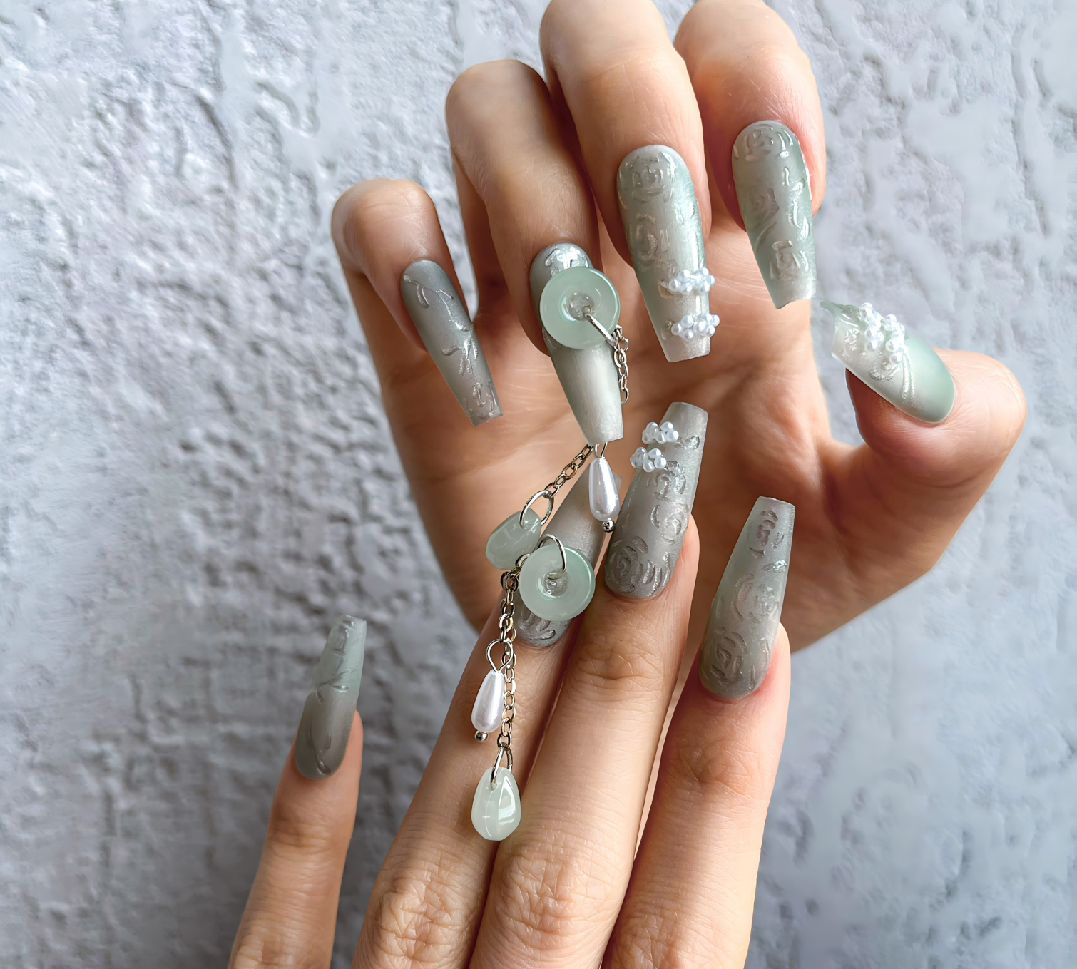 Jade Whisper handmade press-on nails — READY READY NYC
