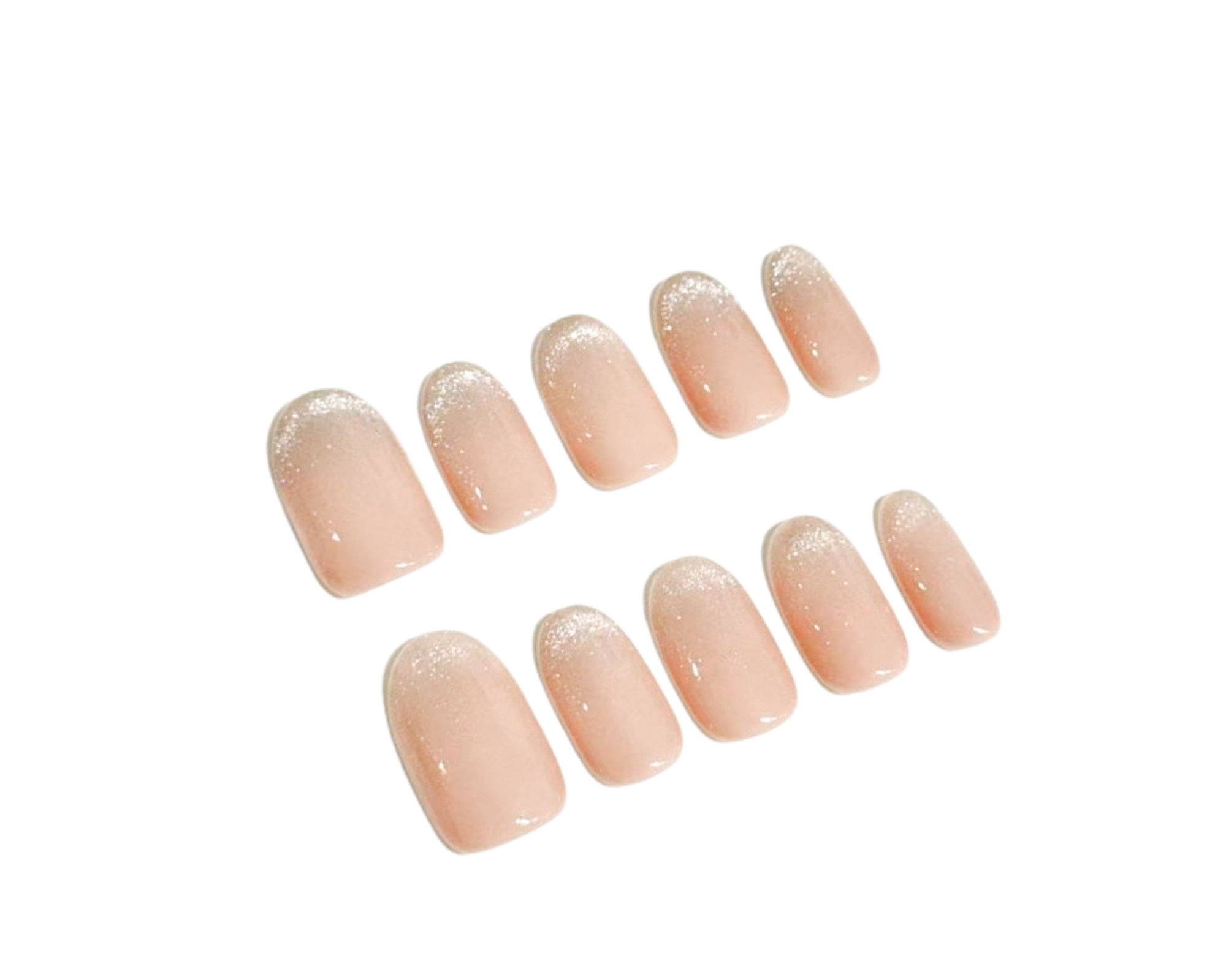 Nude shimmer oval handmade press on nails NYC — READY READY