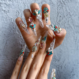 Phoenix Gild Press-On Nails – Almond | Oriental 3D Glitter