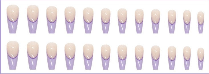 Purple Tip French - High quality machine made Press on nails