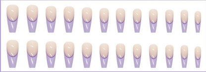 Purple Tip French - High quality machine made Press on nails
