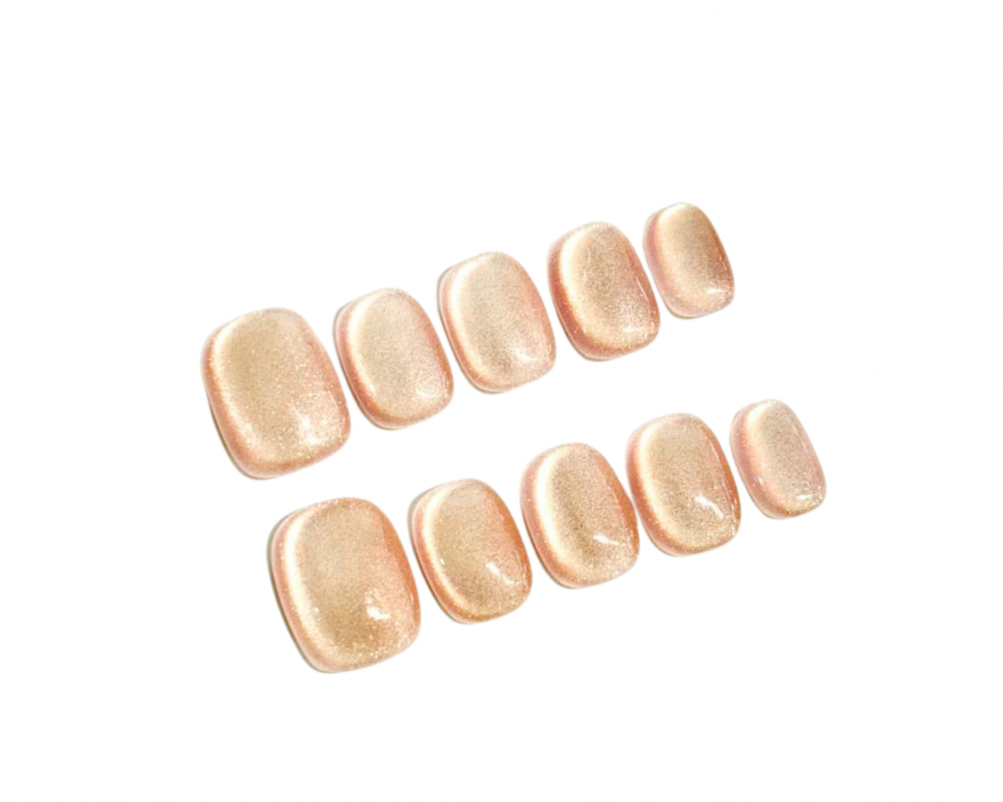 Gold champagne oval handmade press on nails NYC — READY READY
