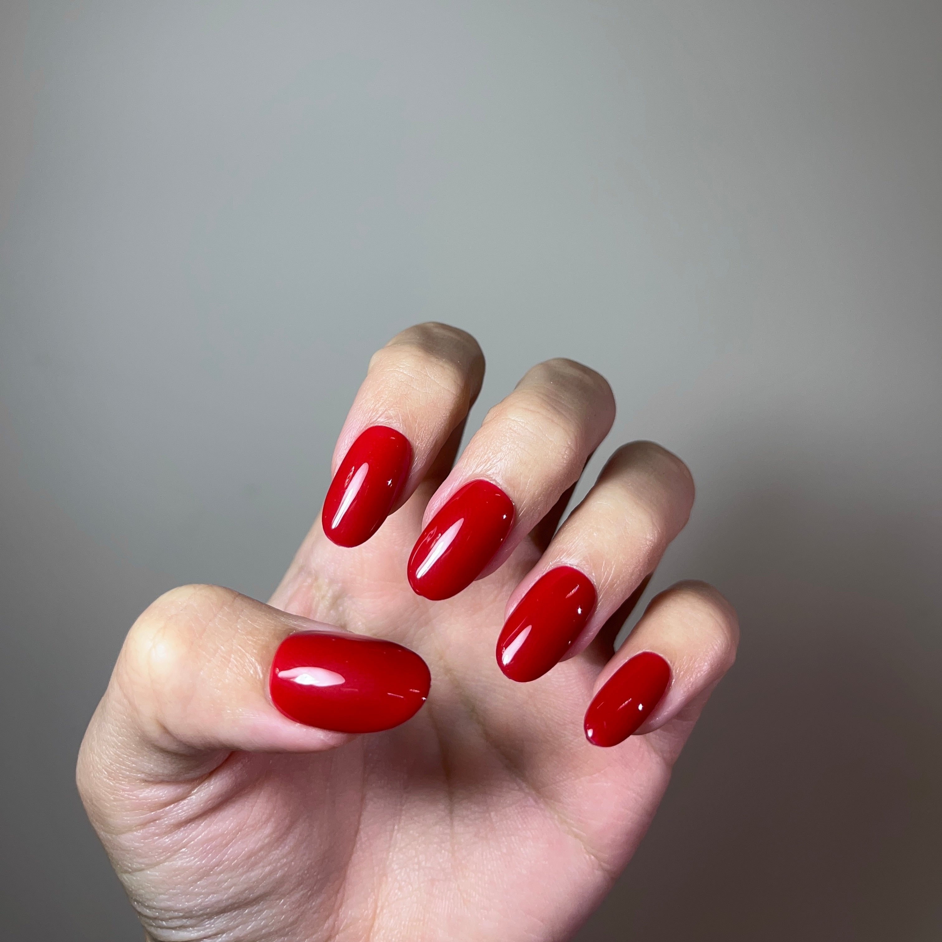 Red handmade press-on nails — READY READY NYC