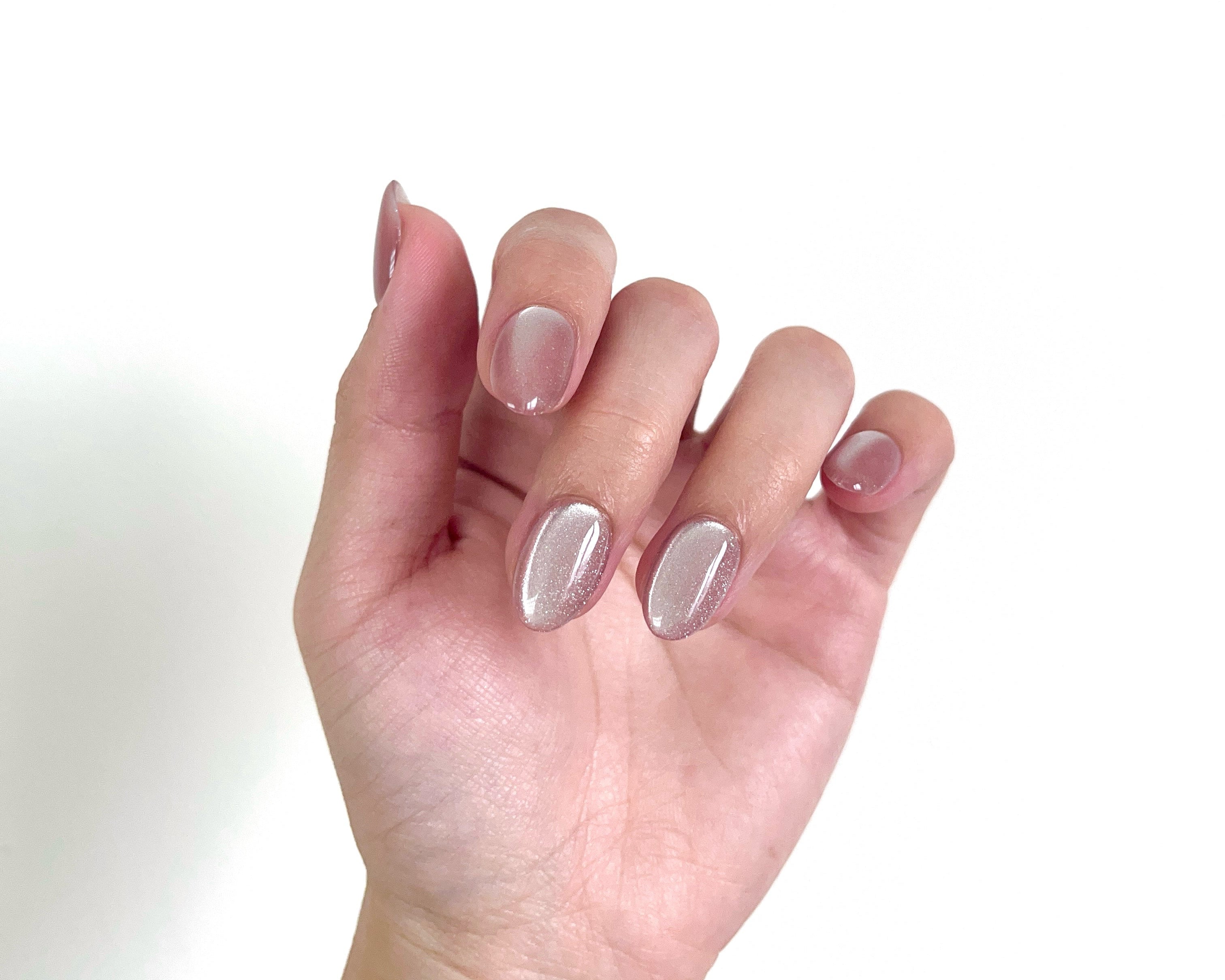 Clear Cateye short oval handmade press-on nails — READY READY NYC