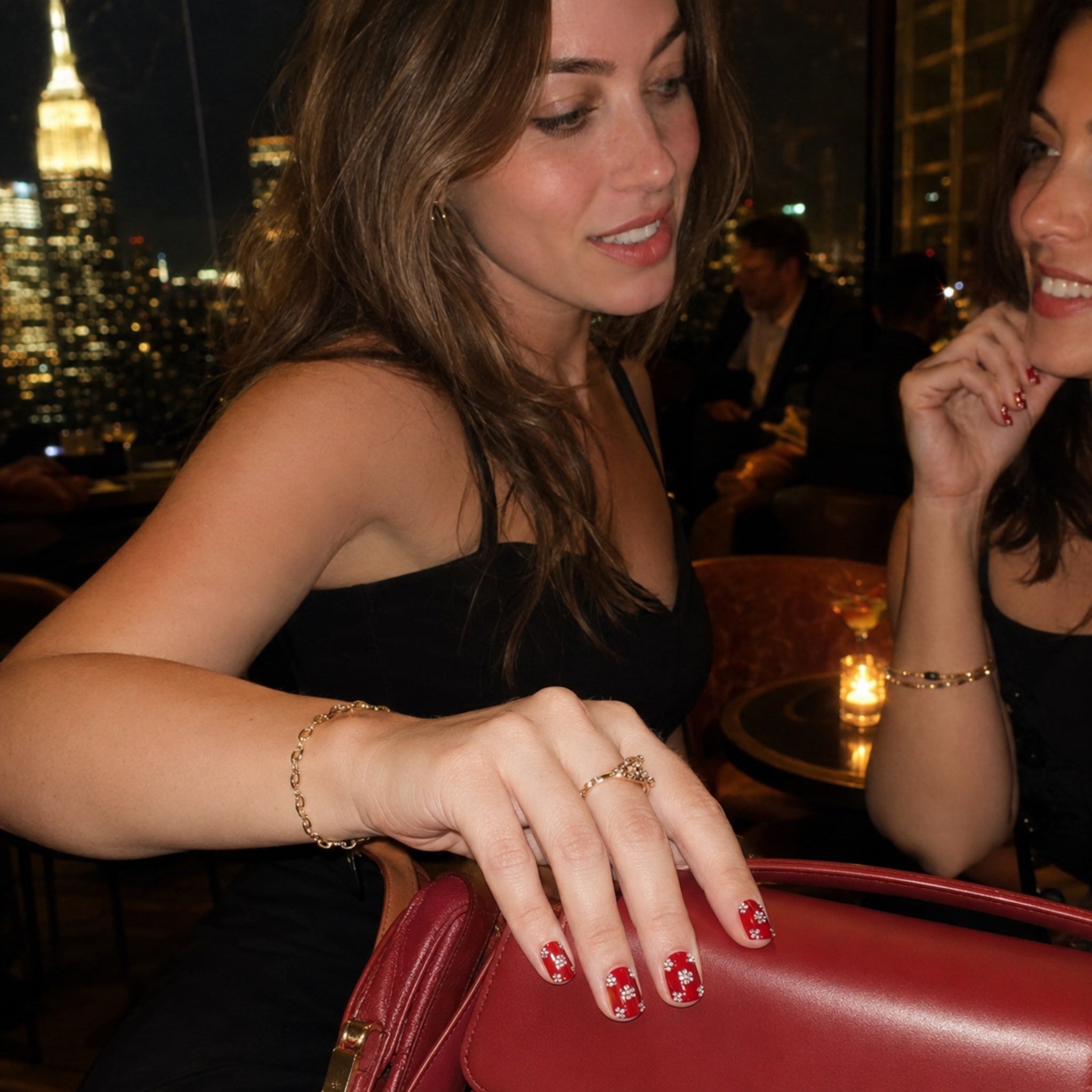 Cloisonné Red handmade press-on nails — READY READY NYC