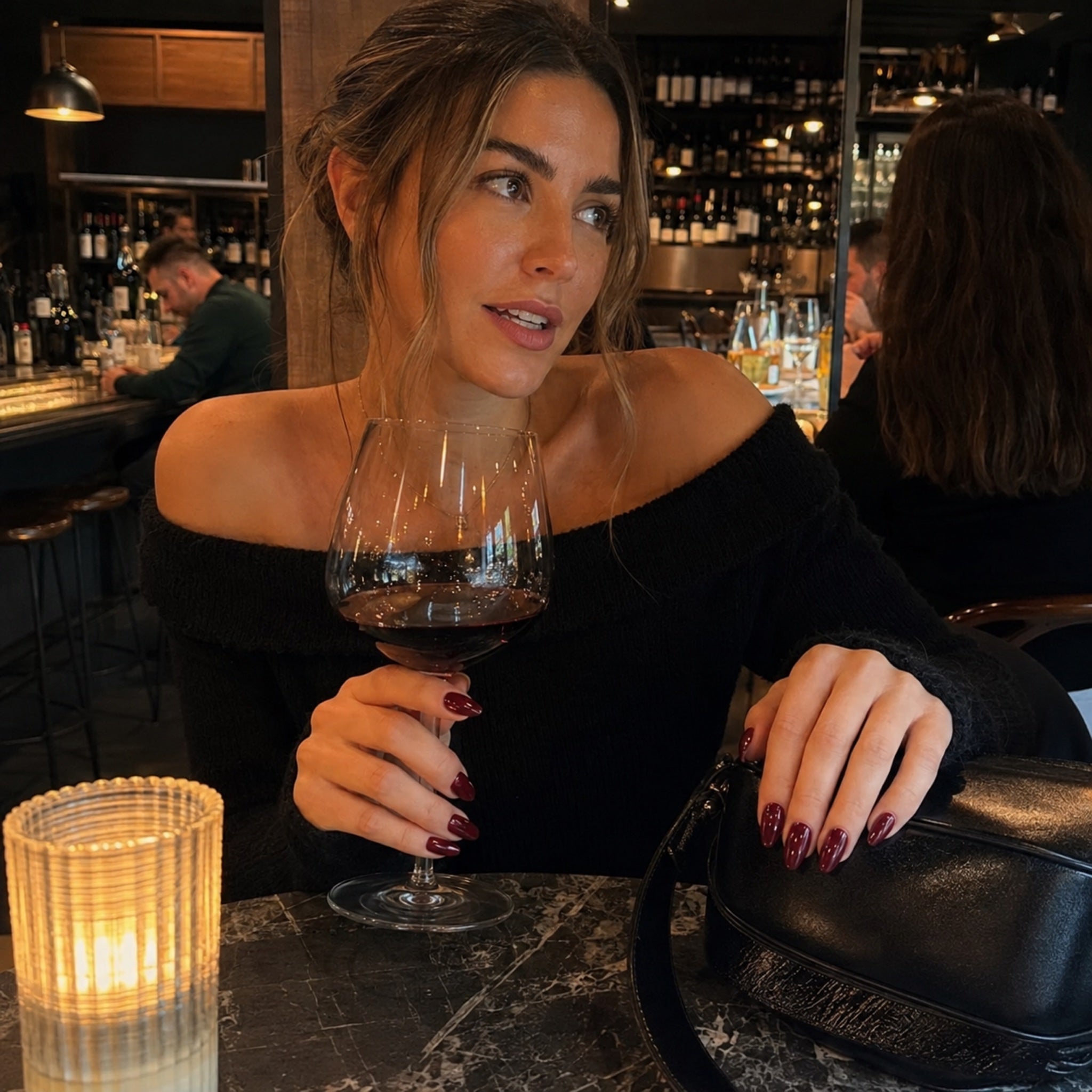 Red Wine handmade press-on nails — READY READY NYC
