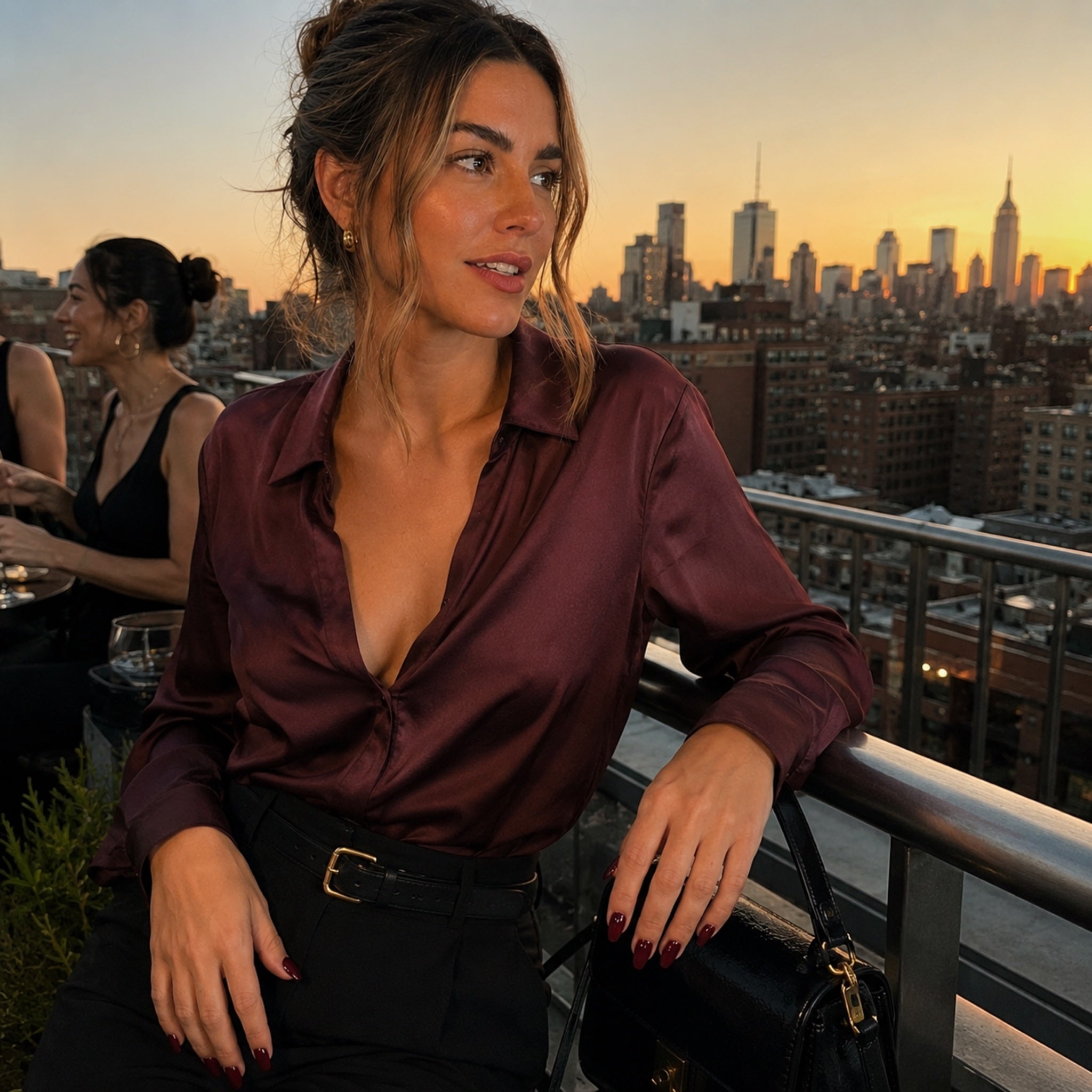 Red Wine handmade press-on nails — READY READY NYC